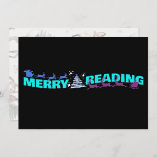 Merry Reading Wavy Text Typography Reindeer  Invitation
