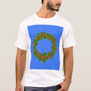 Merry Red Berry & Holly Wreath for Christmas T-Shirt