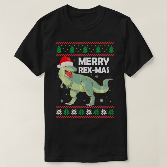 Merry ReMas Ugly Sweater Christmas Gifts Dinosaur  (Design Front)