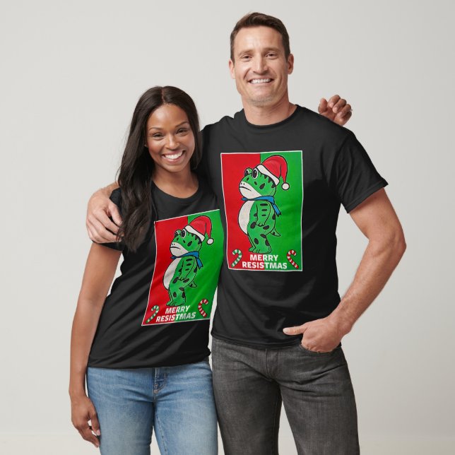 Merry Resistmas - Christmas Resist Portland Frog T-Shirt (Unisex)