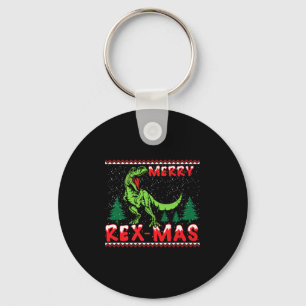 Merry Rex-mas T-rex Dinosaur Premium Key Ring
