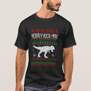 Merry Rex Mas T Rex Dinosaur Santa Christmas Ugly  T-Shirt