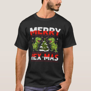 Merry Rexmas Santa Trex Dino Kids Toddler Boys Chr T-Shirt