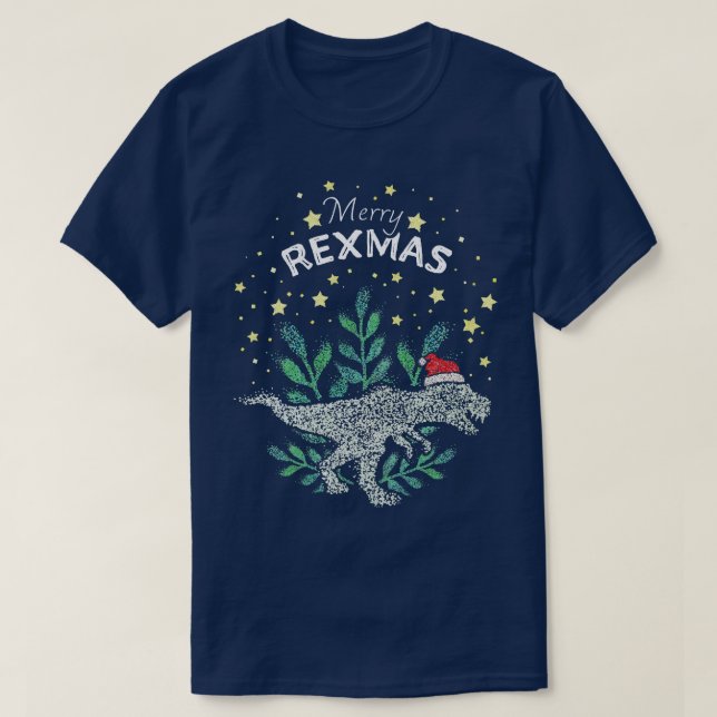 Merry Rexmas Trex Dinosaurs XMAS Christmas Time T-Shirt (Design Front)