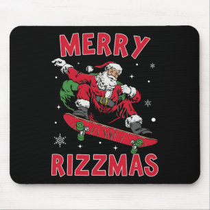 Merry Rizz Mas Kids Funny Santa Clause Skating Boa Mouse Mat