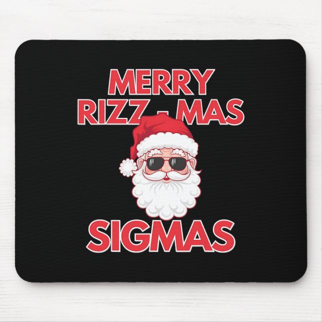 Merry Rizz Mas Sigmas Christmas Rizzmas Funny Sant Mouse Mat (Front)