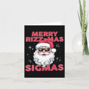 Merry Rizz Mas Sigmas - Cool Santa Face Gen Alpha  Card