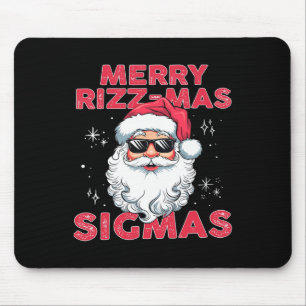 Merry Rizz Mas Sigmas - Cool Santa Face Gen Alpha  Mouse Mat