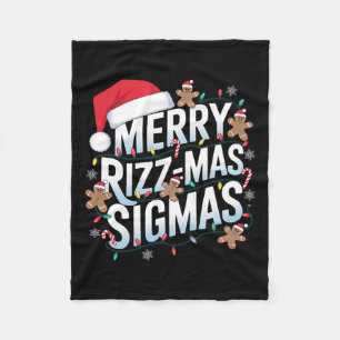 Merry Rizz Mas Sigmas Funny Alpha Christmas Santa  Fleece Blanket