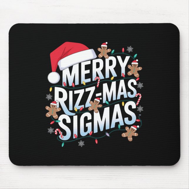 Merry Rizz Mas Sigmas Funny Alpha Christmas Santa  Mouse Mat (Front)