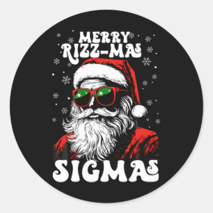 Merry Rizz Mas Sigmas Funny Gen Alpha X-mas Santa Classic Round Sticker