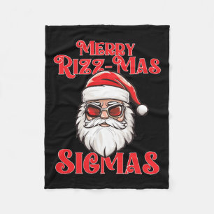 Merry Rizz Mas Sigmas Funny Gen- Alpha X-mas Santa Fleece Blanket