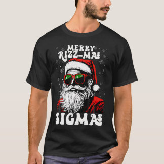 Merry Rizz Mas Sigmas Funny Gen Alpha X-Mas Santa  T-Shirt