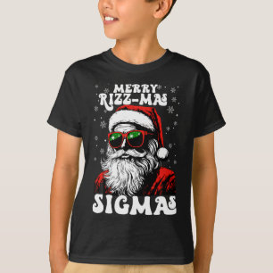 Merry Rizz Mas Sigmas Funny Gen Alpha X-mas Santa T-Shirt