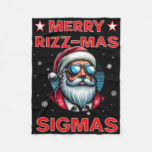Merry Rizz Mas Sigmas Funny Middle School Alpha Ch Fleece Blanket