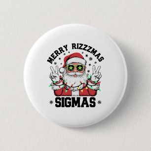 Merry Rizz Mas Sigmas Funny Santa Claus Christmas 6 Cm Round Badge