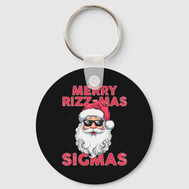 Merry Rizz Mas Sigmas Funny Santa Claus Christmas  Key Ring (Front)