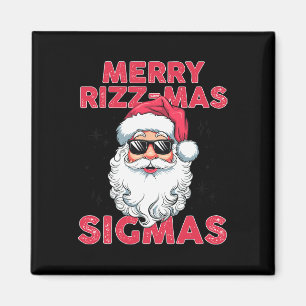 Merry Rizz Mas Sigmas Funny Santa Claus Christmas  Magnet