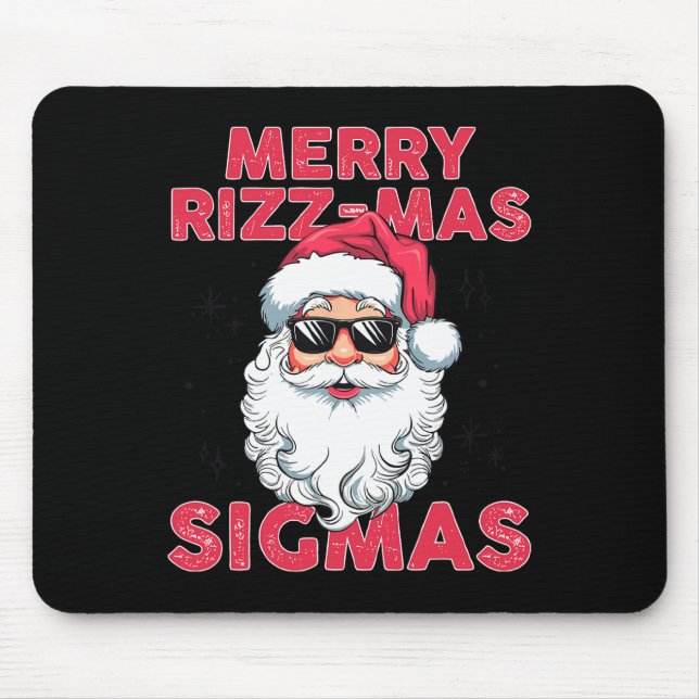 Merry Rizz Mas Sigmas Funny Santa Claus Christmas  Mouse Mat (Front)