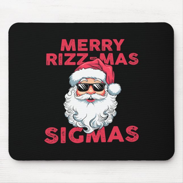 Merry Rizz Mas Sigmas Funny Santa Claus Christmas  Mouse Mat (Front)