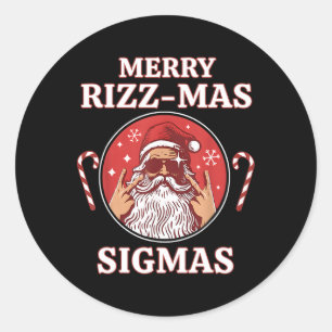 Merry Rizz Mas Sigmas- Gen Alpha Middle School Chr Classic Round Sticker