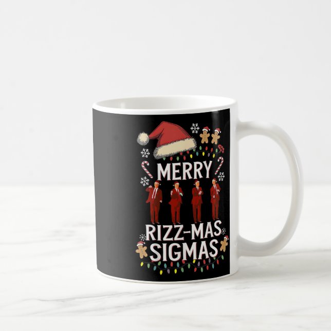 Merry Rizz Mas Sigmas Gen Alpha Trump Christmas Pj Coffee Mug (Right)