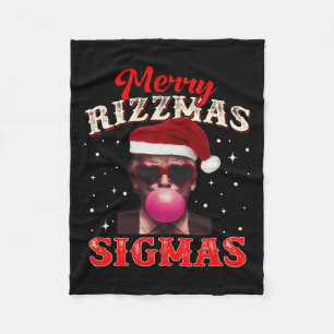 Merry Rizz Mas Sigmas Gen Alpha Trump Santa Christ Fleece Blanket