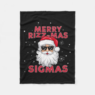 Merry Rizz Mas Sigmas Santa Christmas  Fleece Blanket