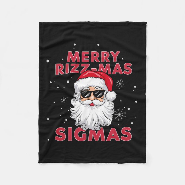 Merry Rizz Mas Sigmas Santa Christmas  Fleece Blanket (Front)