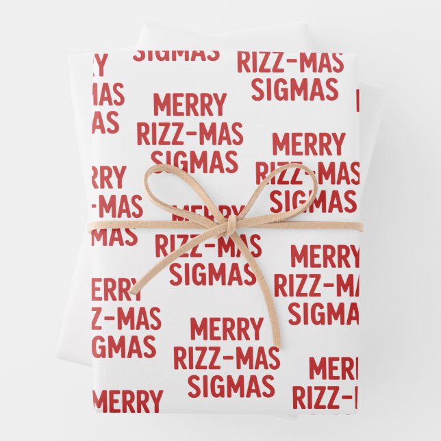 Merry Rizz-Mas Sigmas Snarky Christmas Funny  Wrapping Paper Sheet (In situ)