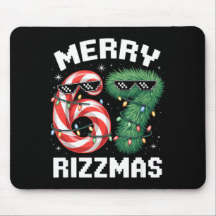 Merry Rizzmas 67 Candy Cane Tree Sungles Funny Mouse Mat