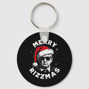 Merry Rizzmas Christmas Funny Trump Santa Claus Xm Key Ring
