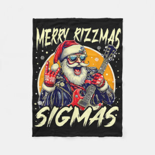 Merry Rizzmas Christmas Rizz Cool Santa Sungles Xm Fleece Blanket