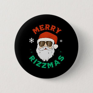 Merry Rizzmas Funny Christmas Santa Claus 6 Cm Round Badge