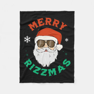 Merry Rizzmas Funny Christmas Santa Claus  Fleece Blanket