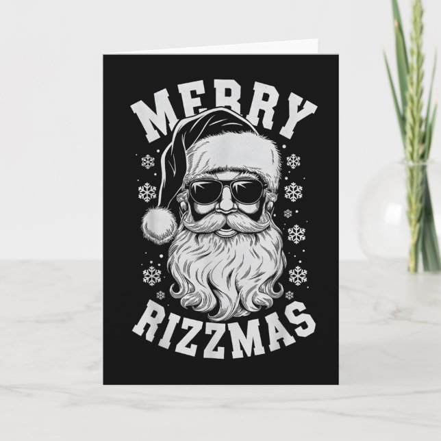 Merry Rizzmas Funny Christmas Santa Claus Happy Ch Card (Front)