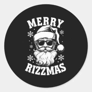 Merry Rizzmas Funny Christmas Santa Claus Happy Ch Classic Round Sticker