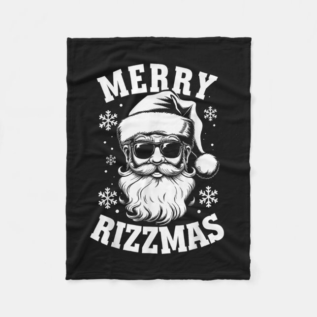 Merry Rizzmas Funny Christmas Santa Claus Happy Ch Fleece Blanket (Front)