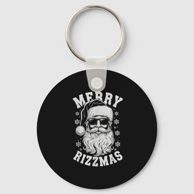 Merry Rizzmas Funny Christmas Santa Claus Happy Ch Key Ring (Front)