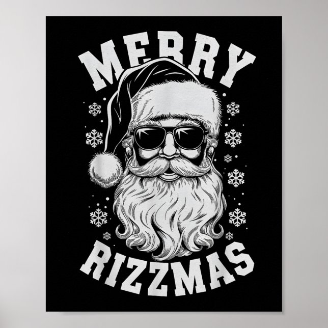 Merry Rizzmas Funny Christmas Santa Claus Happy Ch Poster (Front)