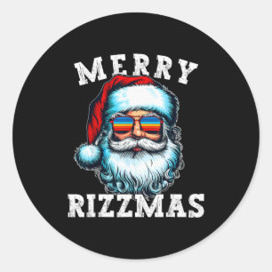 Merry Rizzmas Funny Christmas Shirt For Boys Men  Classic Round Sticker