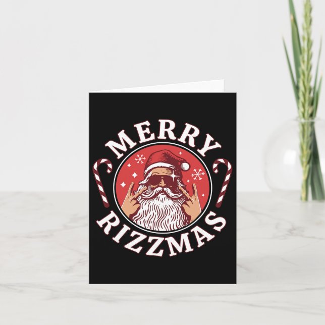 Merry Rizzmas Kids Teens School Funny Christmas Sa Card (Front)