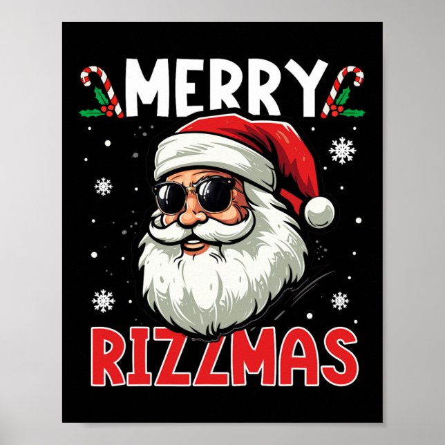 Merry Rizzmas Kids Teens School Funny Christmas Sa Poster (Front)