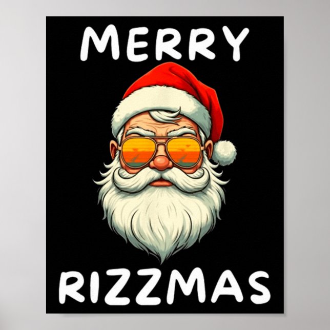 Merry Rizzmas Kids Teens School Funny Christmas Sa Poster (Front)