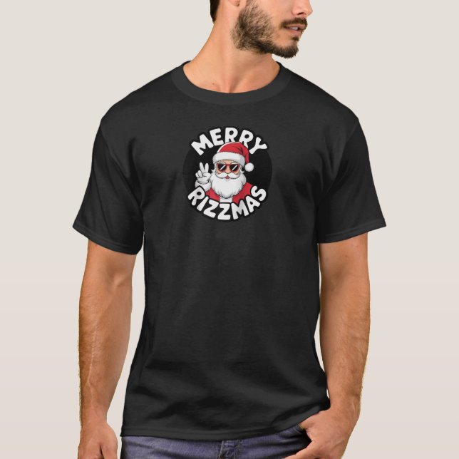 Merry Rizzmas Kids Teens School Funny Christmas Sa T-Shirt (Front)