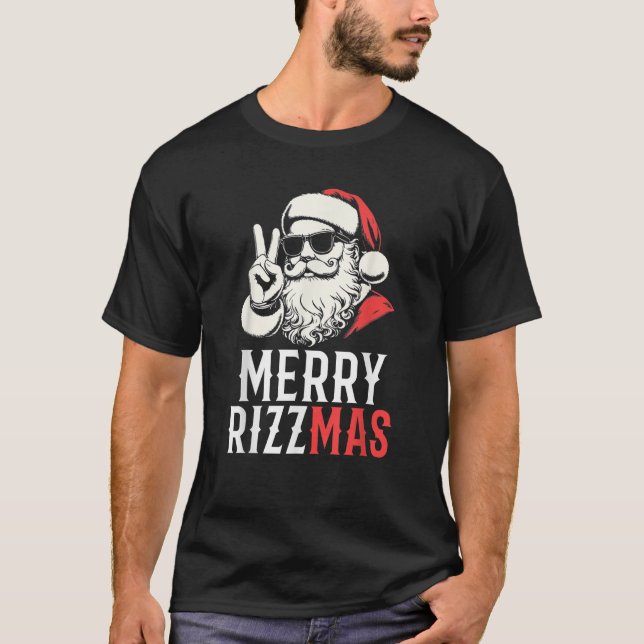 Merry Rizzmas Kids Teens School Funny Christmas Sa T-Shirt (Front)