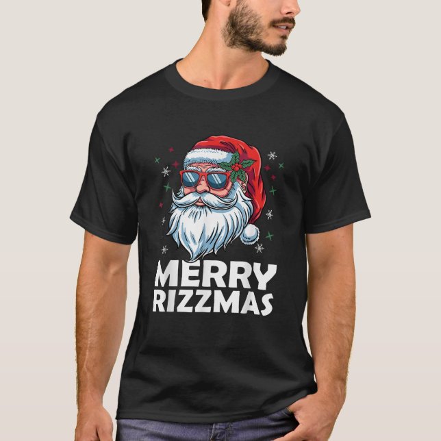Merry Rizzmas Kids Teens School Funny Christmas Sa T-Shirt (Front)