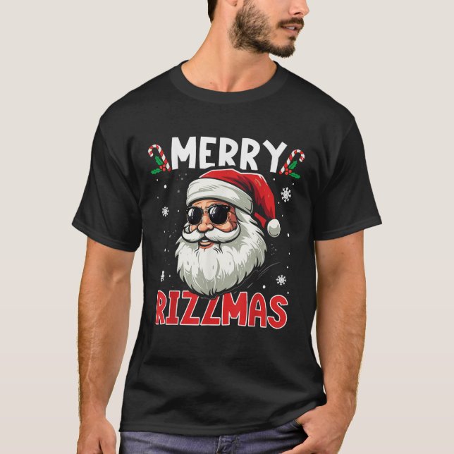 Merry Rizzmas Kids Teens School Funny Christmas Sa T-Shirt (Front)