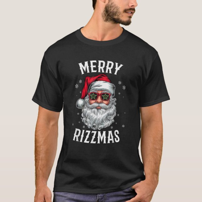 Merry Rizzmas Kids Teens School Funny Christmas Sa T-Shirt (Front)