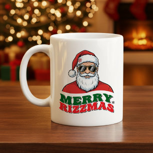 Merry Rizzmas Retro Santa Claus Funny Christmas Coffee Mug